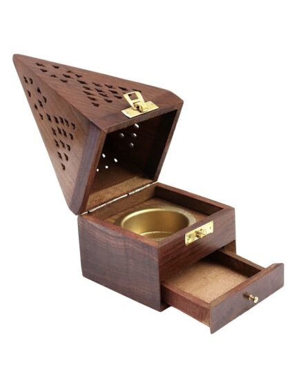 Reliable Handmade Rosewood Wooden Incense Sticks Box Fragrance Stand Holder Agarbatti Dhoop Dhoop Batti Stand/Incense Stick Holder Burner Home Puja Room Lobhan Cup Holder (3 Inch;Brown)